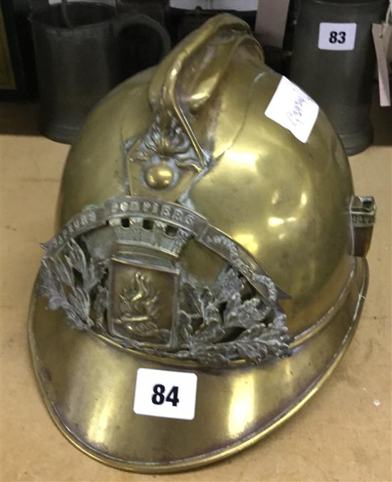 French early 20th Century firemans helmet